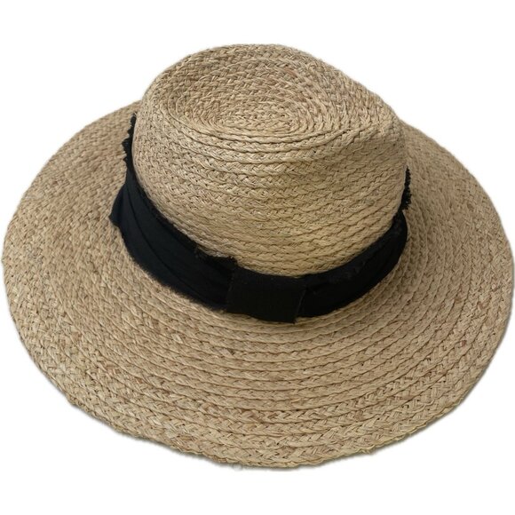 & Other Stories straw fedora hat in natural M/56 - Picture 7 of 9